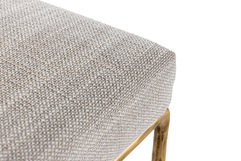 Beasley - Modern Off-White Linen + Brass Counter Chair — view 5