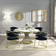 Fallon - Side Chair - Black Velvet & Mirrored Gold - R&R Furniture Gallery (Fountain Valley, CA)