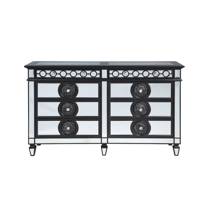 Varian II - Dresser - Mirrored, Black & Sliver - R&R Furniture Gallery (Fountain Valley, CA)
