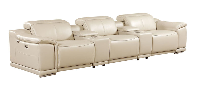9762 - 5-Piece Modular Power Reclining Sofa And Loveseat Set With 3 Power Recliners In