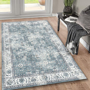 Toucan - 5' X 7' Washable Non - Slip Area Rug, Elegant Design - Silver - R&R Furniture Gallery (Fountain Valley, CA)