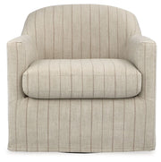 Valwick - Swivel Accent Chair - Cream / Brown - R&R Furniture Gallery (Fountain Valley, CA)