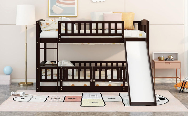 Low Bunk Bed With Slide, Fence And Ladder - R&R Furniture Gallery (Fountain Valley, CA)