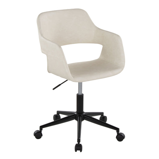 Lumi Source Margarite contemporary desk task chair with ergonomic black seat and chrome base, ideal for modern office spaces.