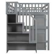 Loft Bed With Stairs, Bookshelf, Drawers, Desk & Wardrobe, Space Saving Multifunctional Furniture - R&R Furniture Gallery (Fountain Valley, CA)