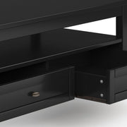 Handcrafted Warm Shaker coffee table by Simpli-Home featuring a classic wooden design and smooth finish.