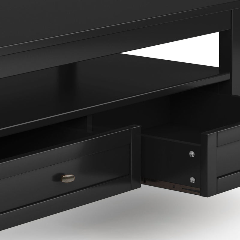 Handcrafted Warm Shaker coffee table by Simpli-Home featuring a classic wooden design and smooth finish.