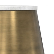 Benning - Side Table - Antique Brass / White - R&R Furniture Gallery (Fountain Valley, CA)