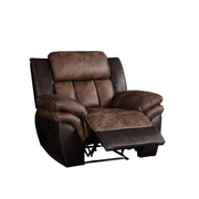 Jaylen - Motion Recliner - Toffee & Espresso Polished Microfiber - R&R Furniture Gallery (Fountain Valley, CA)