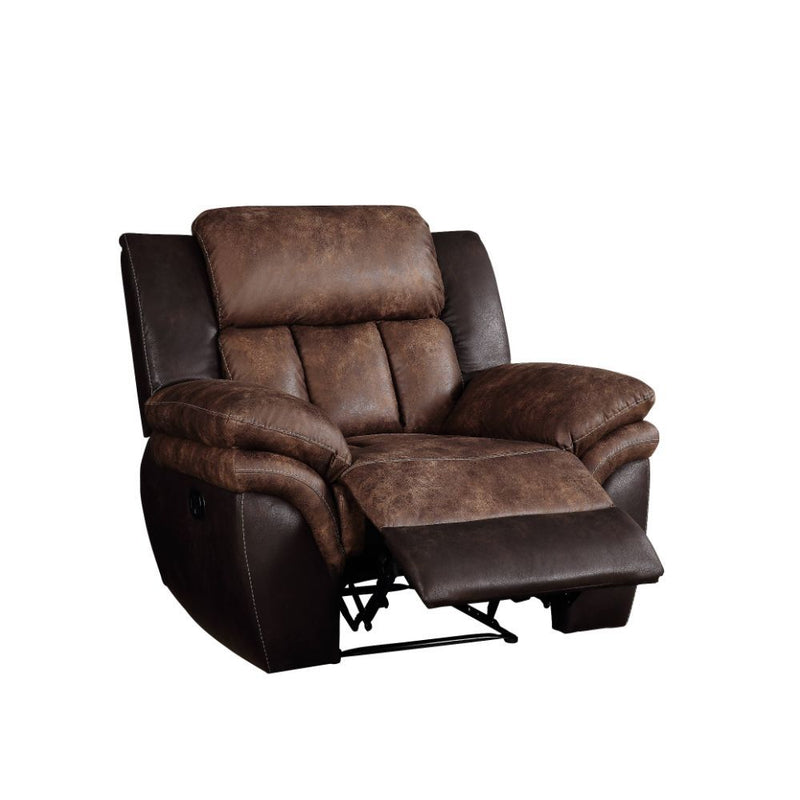 Jaylen - Motion Recliner - Toffee & Espresso Polished Microfiber - R&R Furniture Gallery (Fountain Valley, CA)