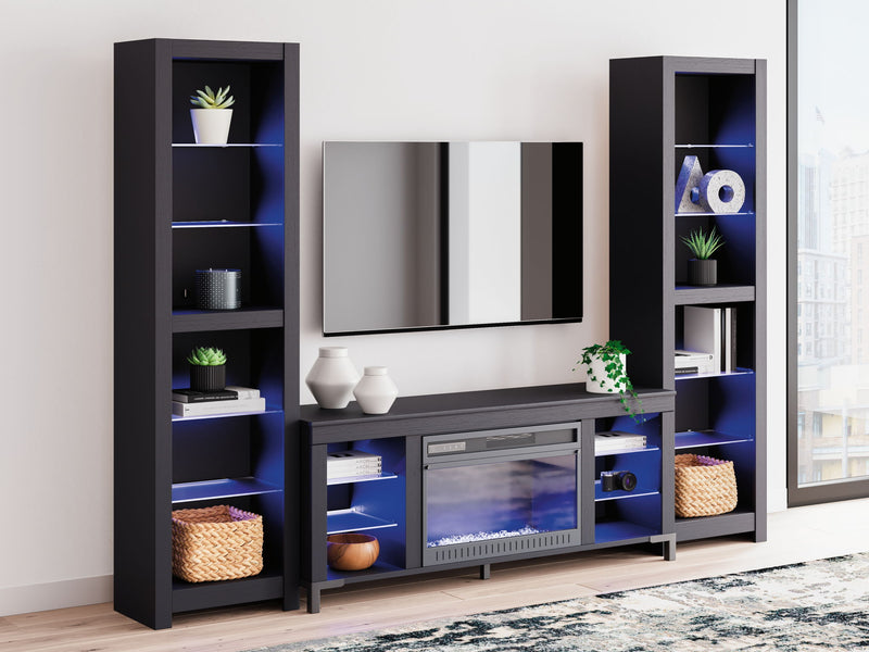 Cayberry - 3-Piece Entertainment Center With Electric Fireplace - Black - R&R Furniture Gallery (Fountain Valley, CA)