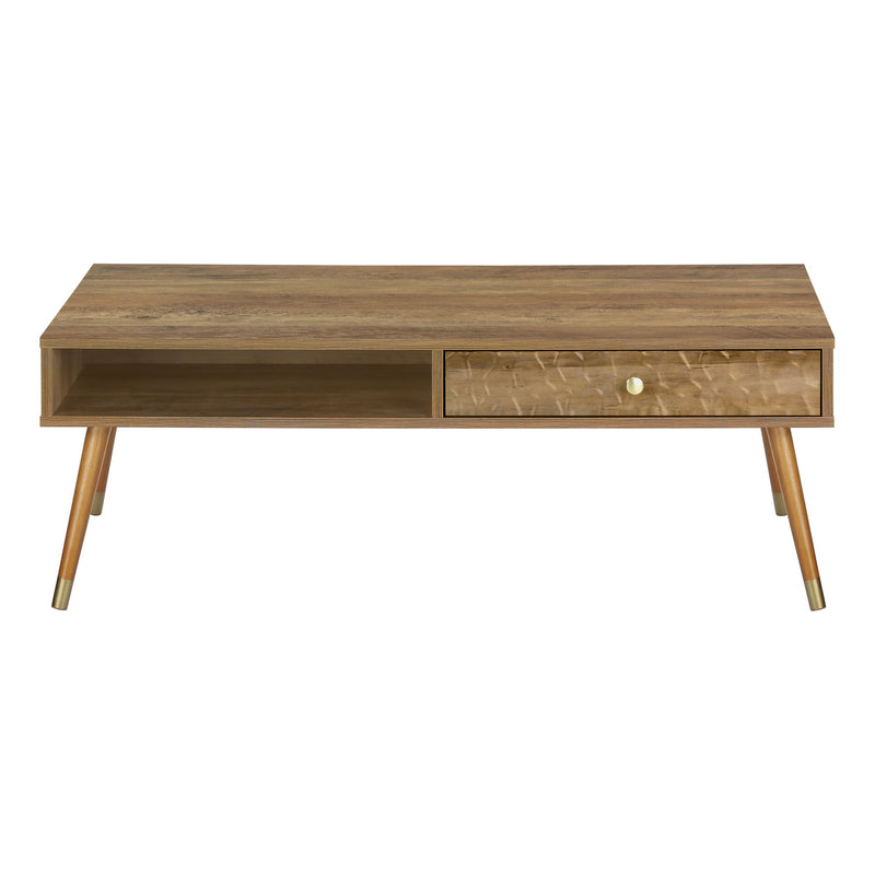 Coffee Table, Accent, Cocktail, Rectangular, Storage, Living Room, Wood Legs, Mid Century - Walnut - R&R Furniture Gallery (Fountain Valley, CA)