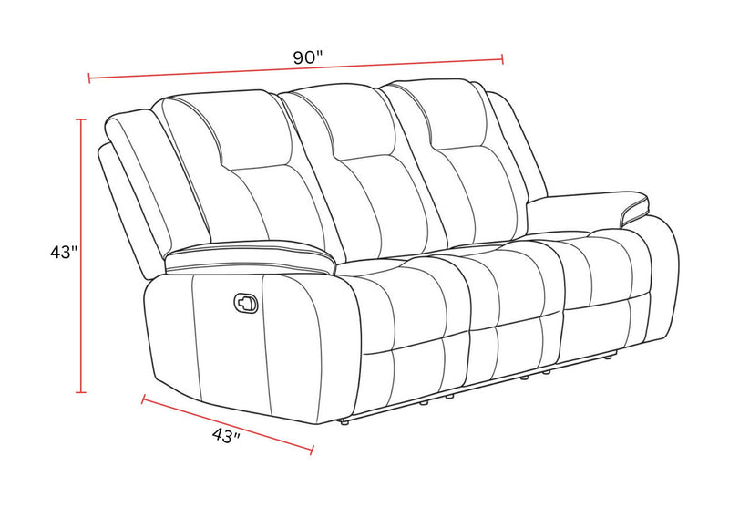 Bruno - Manual Sofa - Plush Tobacco