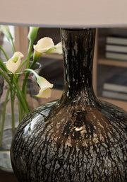 Tenslow - Glass Table Lamp - Antique Black - R&R Furniture Gallery (Fountain Valley, CA)