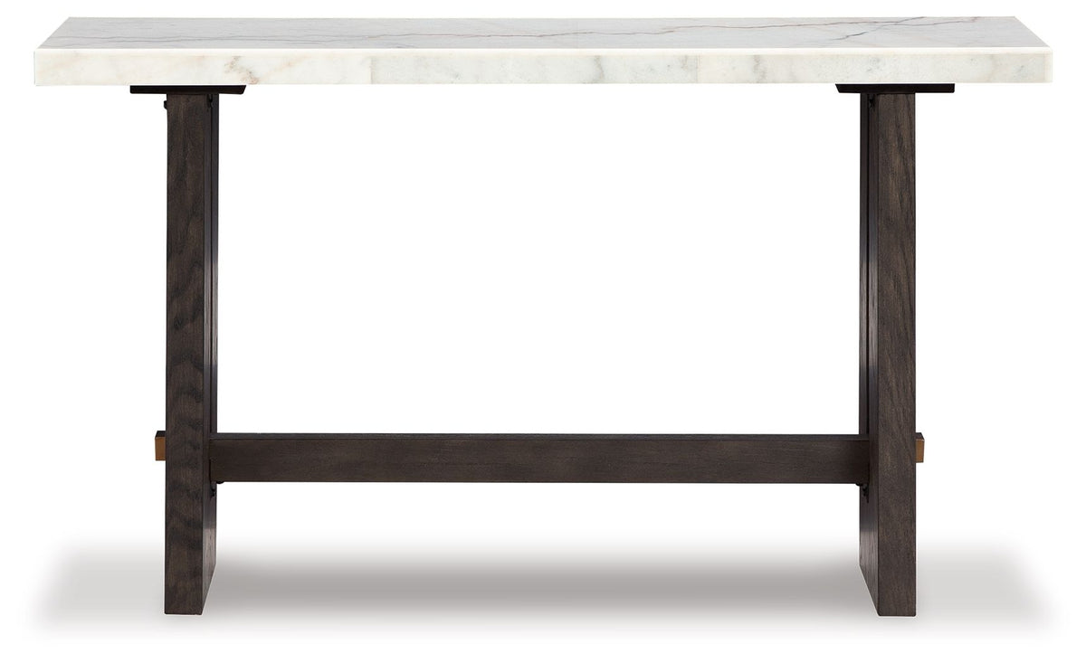Burkhaus - Sofa Table - White / Dark Brown - R&R Furniture Gallery (Fountain Valley, CA)