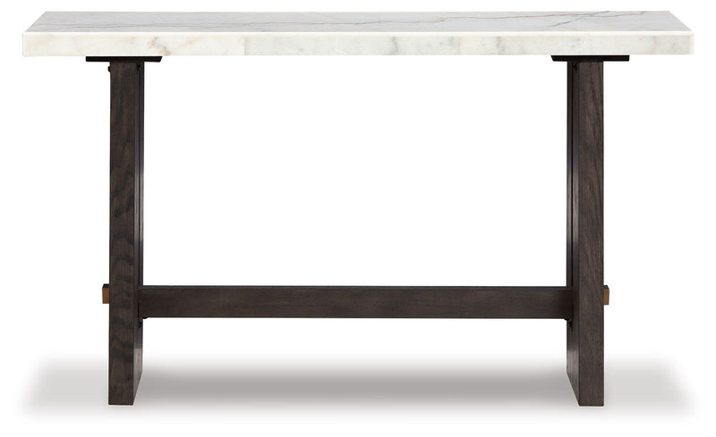 Burkhaus - Sofa Table - White / Dark Brown - R&R Furniture Gallery (Fountain Valley, CA)