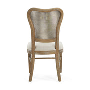 Classic Retro Dining Chair (Set of 2) With Rattan Backrest - Dark Brown / Beige - R&R Furniture Gallery (Fountain Valley, CA)