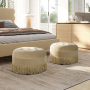 Yolanda - Round Upholstered Accent Ottoman - R&R Furniture Gallery (Fountain Valley, CA)
