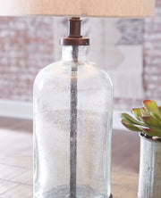 Bandile - Glass Table Lamp  - Clear / Bronze Finish - R&R Furniture Gallery (Fountain Valley, CA)