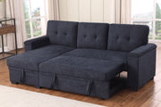 Lucca II - 84.5"W Reversible Sleeper Sectional Sofa with Storage Chaise - R&R Furniture Gallery (Fountain Valley, CA)
