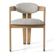 Belton - Modern Off-White Fabric + White Wash Oak Dining Chair — view 2