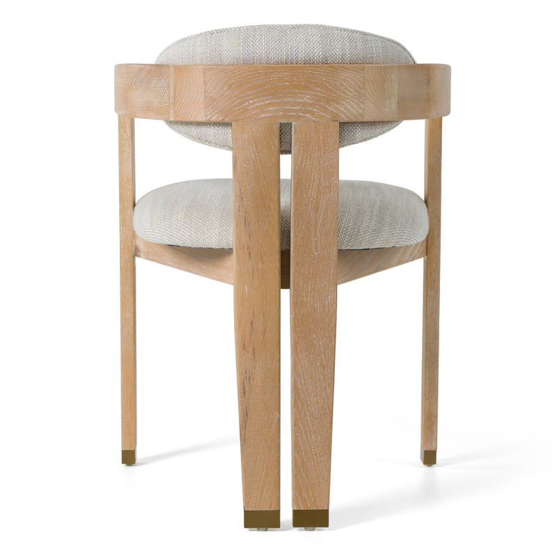 Belton - Modern Off-White Fabric + White Wash Oak Dining Chair — view 4