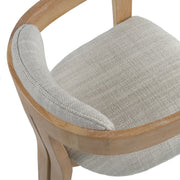 Belton - Modern Off-White Fabric + White Wash Oak Dining Chair — view 5