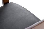 Belton - Modern Black Vegan Leather + Brown Oak Dining Chair — view 4