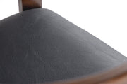Belton - Modern Black Vegan Leather + Brown Oak Counter Chair — view 4