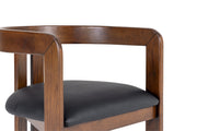 Belton - Modern Black Vegan Leather + Brown Oak Counter Chair — view 5