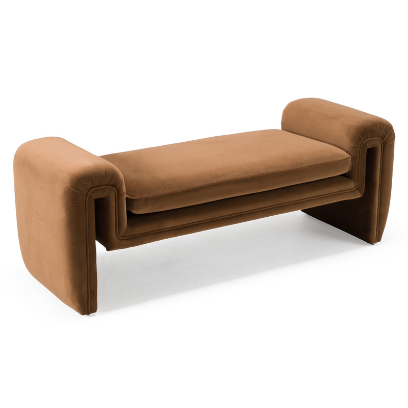 Bentley - Modern Brown Velvet Sofa Set — view 4