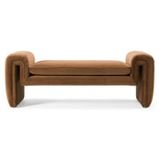 Bentley - Modern Brown Velvet Bench — view 2