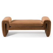 Bentley - Modern Brown Velvet Bench — view 3