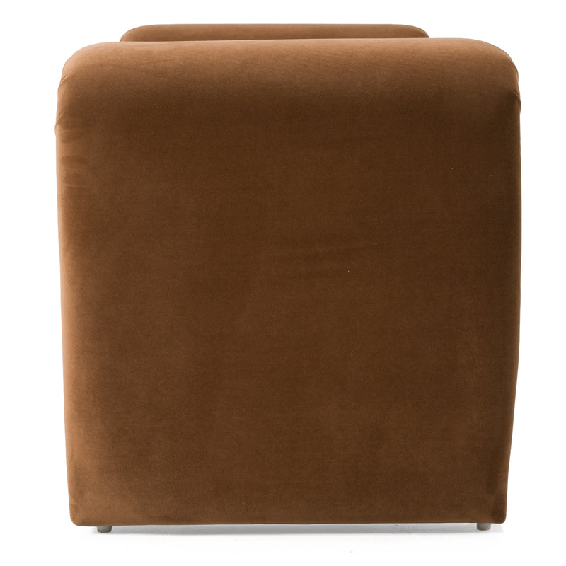 Bentley - Modern Brown Velvet Bench — view 4