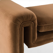 Bentley - Modern Brown Velvet Bench — view 5