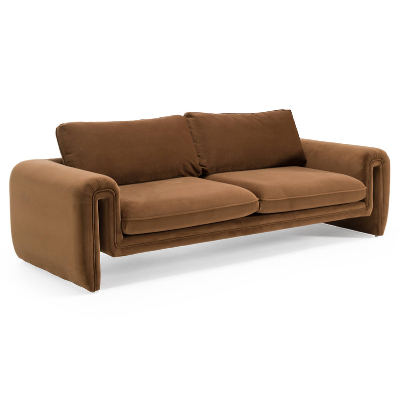 Bentley - Modern Brown Velvet Sofa Set — view 2