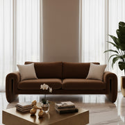 Bentley - Modern Brown Velvet Sofa Set