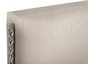 Bergeron + Lorenzo - Contemporary Cream Fabric + Light Oak 4-Piece Bedroom Set — view 4