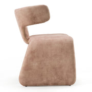 Bergman - Modern Light Brown Velvet Dining Chair — view 2