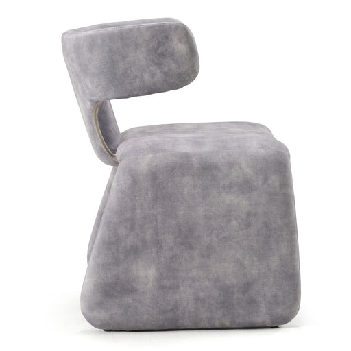 Bergman - Modern Grey-Blue Velvet Dining Chair — view 2