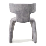 Bergman - Modern Grey-Blue Velvet Dining Chair — view 3