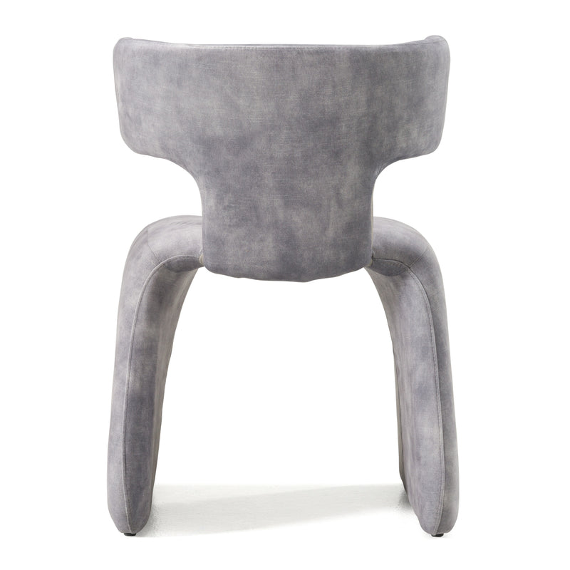 Bergman - Modern Grey-Blue Velvet Dining Chair — view 3