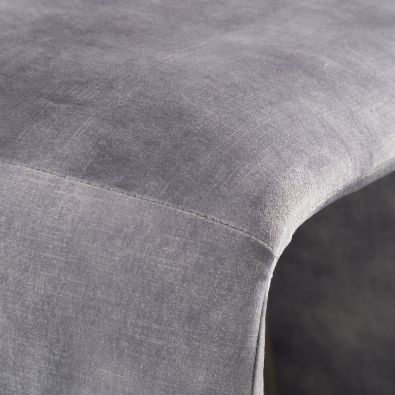 Bergman - Modern Grey-Blue Velvet Dining Chair — view 4