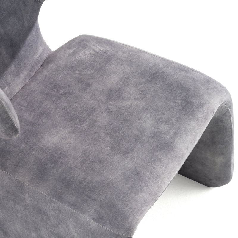 Bergman - Modern Grey-Blue Velvet Dining Chair — view 5