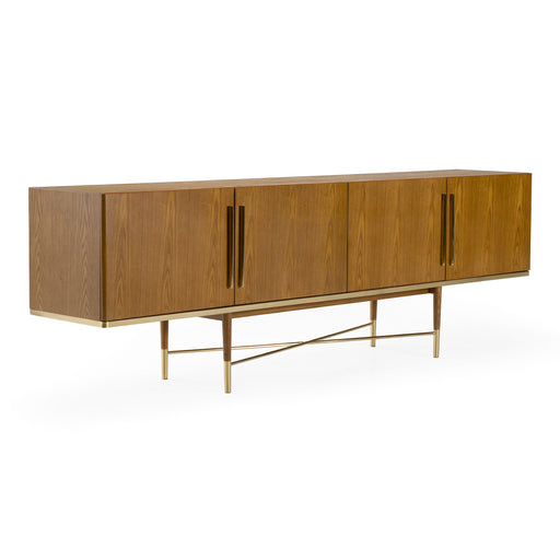 Bernard Mid-Century Modern Walnut & Gold Buffet — view 2