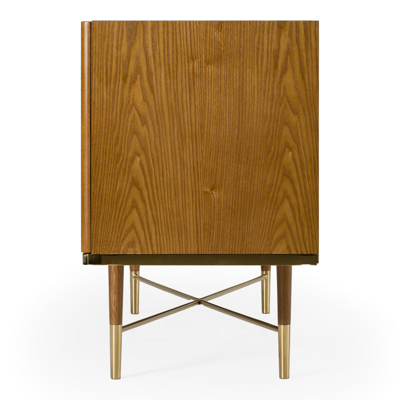 Bernard Mid-Century Modern Walnut & Gold Buffet — view 3