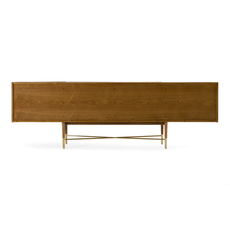 Bernard Mid-Century Modern Walnut & Gold Buffet — view 4