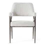 Betty - Modern Off-White Fabric + Bronze Dining Chair