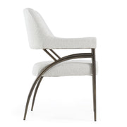 Betty - Modern Off-White Fabric + Bronze Dining Chair — view 2