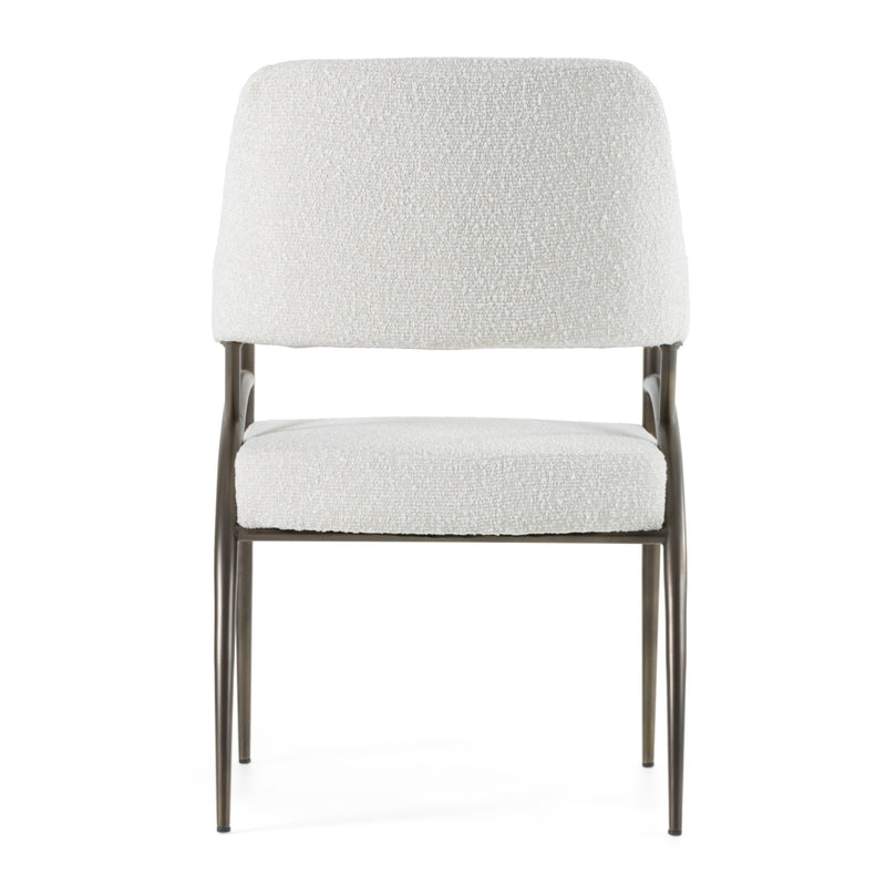 Betty - Modern Off-White Fabric + Bronze Dining Chair — view 3